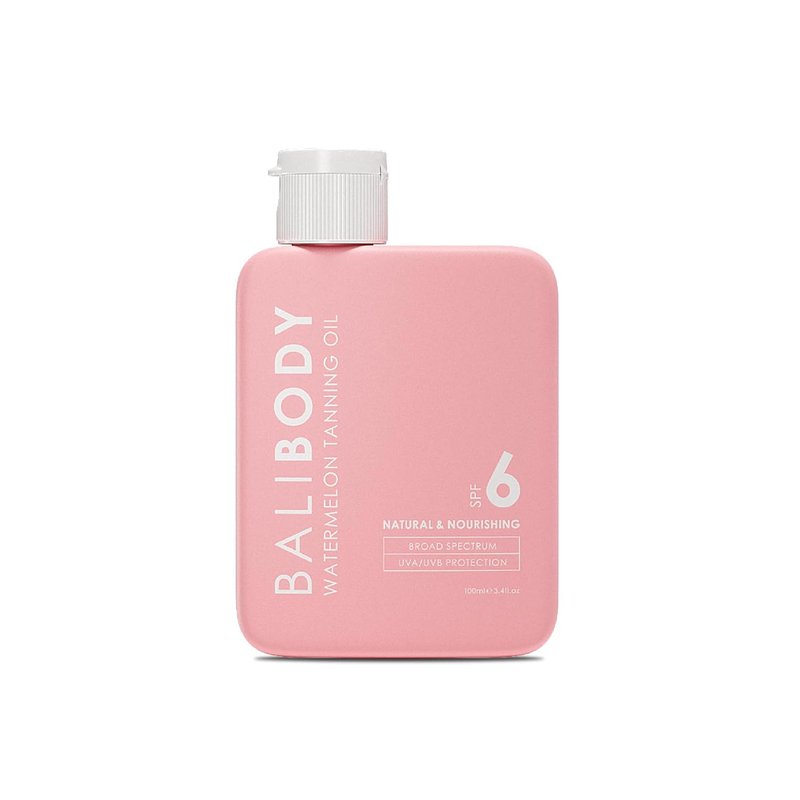 Bali Body Watermelon Tanning Oil SPF 6 - Natural Oil Infusion for a Golden Glow | Vegan & Cruelty-Free (100ml)