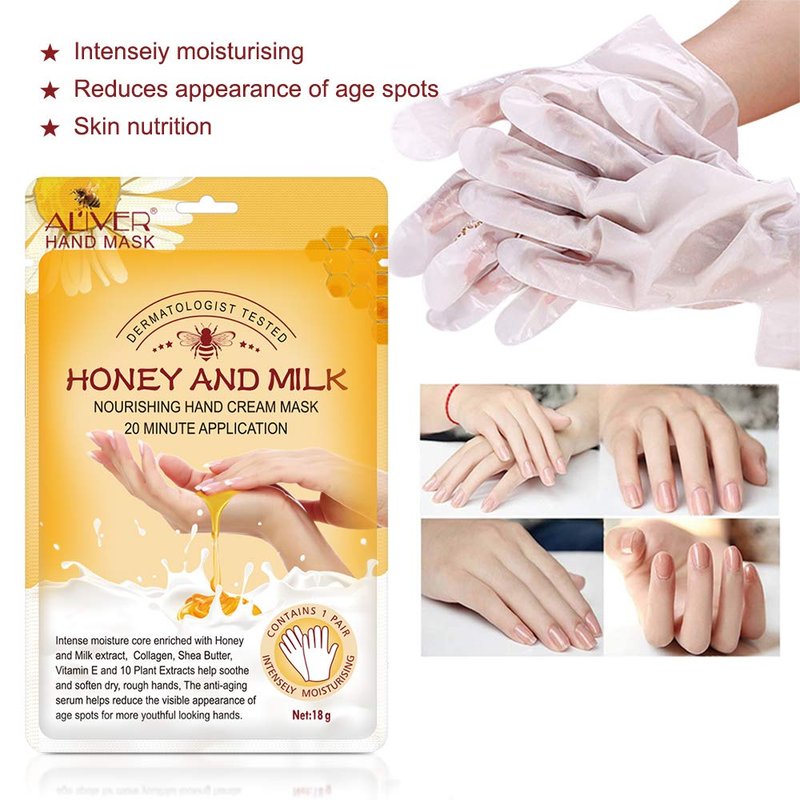 Moisturizing Hand Peeling Mask - 5 Pack Repairing Gloves for Dry Skin | Honey & Milk Formula