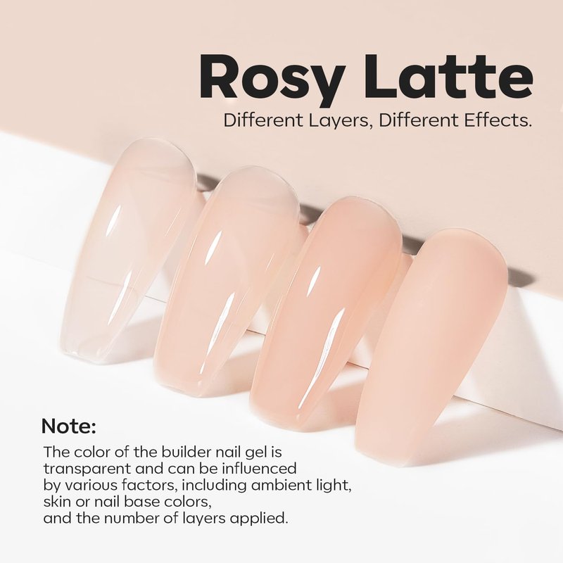 Modelones 8-in-One Builder Nail Gel - Neutral Nude Thickening Strengthener | LED Cured DIY Salon Gel