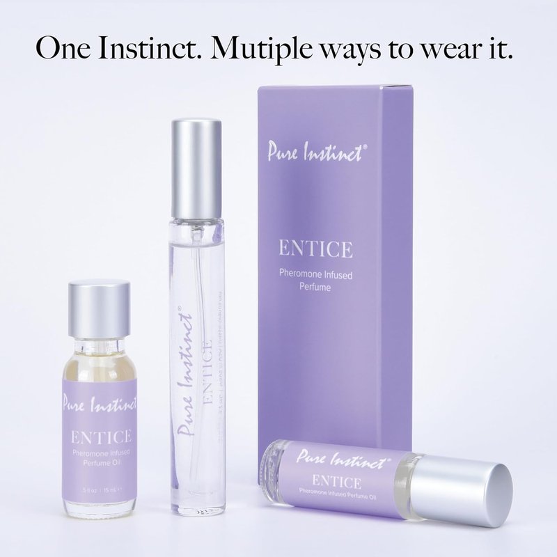 Pure Instinct Entice Pheromone Infused Essential Oil Perfume - TSA Ready Roll-On for Women (0.34 Fl. Oz.)