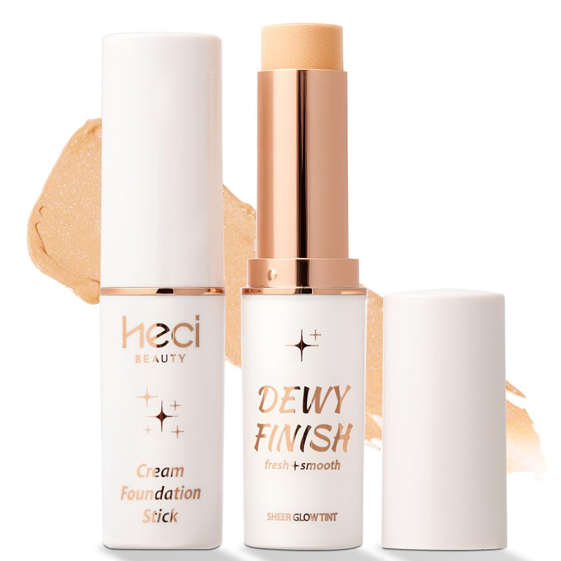 HECI BEAUTY Tinted Foundation Stick, Balm to Cream Foundation with Light to Medium Coverage, Infused with Hydrating Ingredients - Fair 01, 0.25 oz