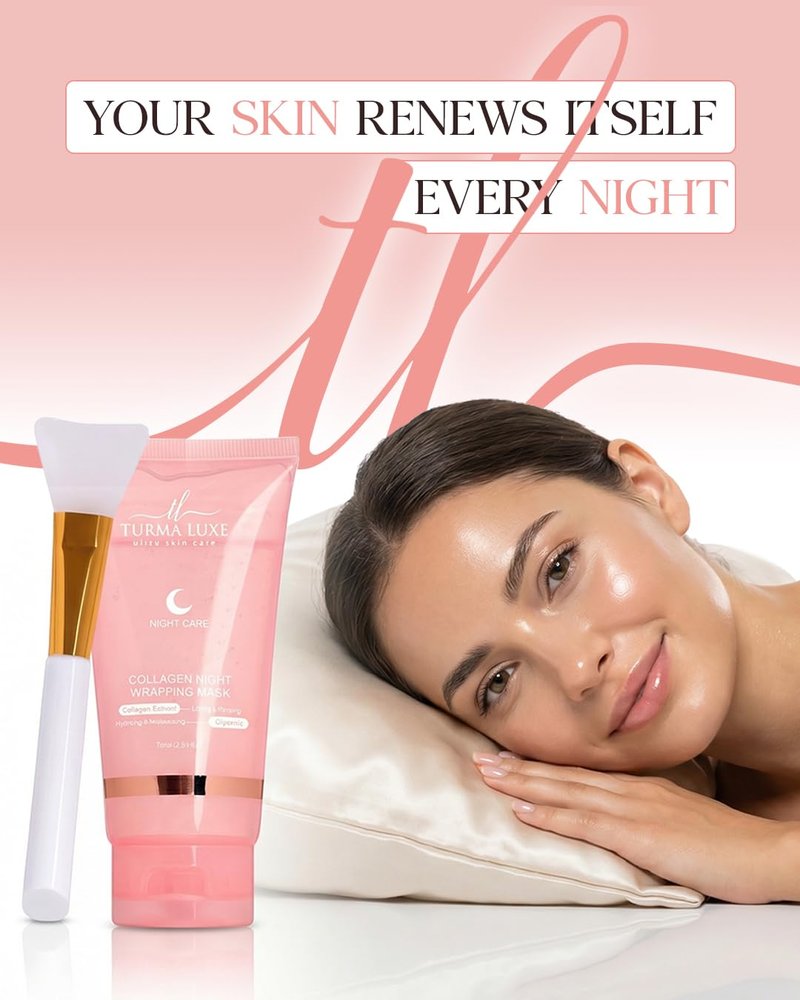 Collagen Overnight Wrapping Peel Off Facial Mask Pack - Elasticity & Hydration Care, Reduces Sagging & Dullness - Hydrolyzed Collagen For Glowing Skin - Korean Skin Care, 2.53 fl.oz