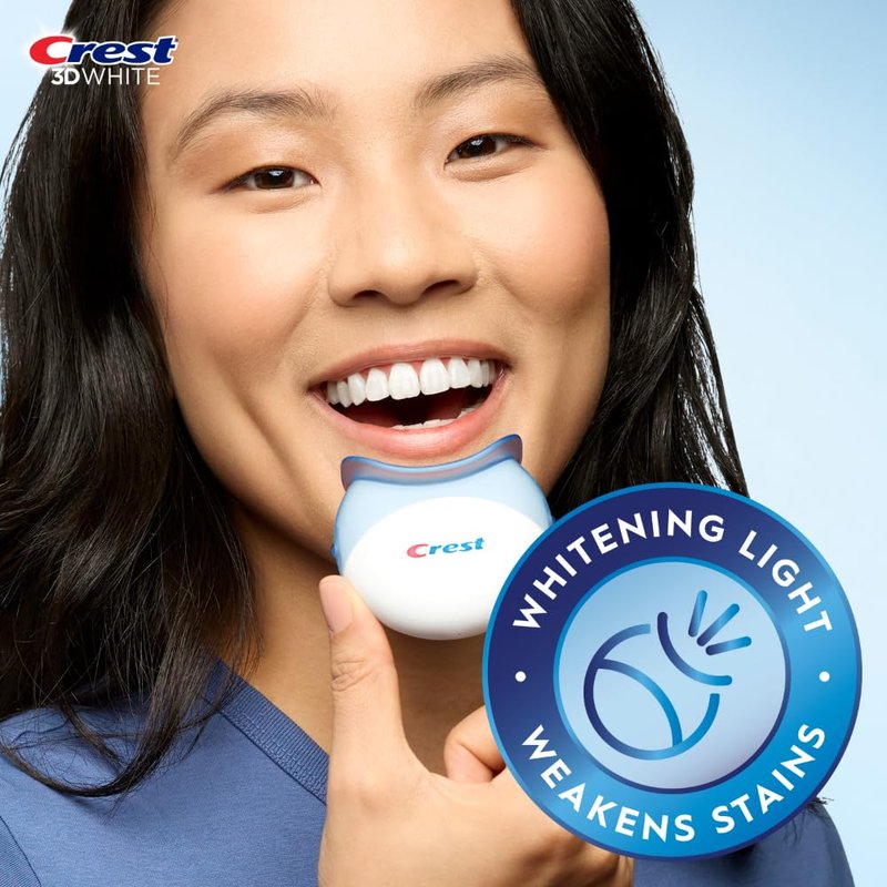Crest 3D Whitestrips Express Whitening + LED Light – Teeth Whitening Kit, 1 Light + 10 Treatments, Each with 1 Upper/1Lower, 20 Strips – Crest 3DWhite Teeth Whitening Strips