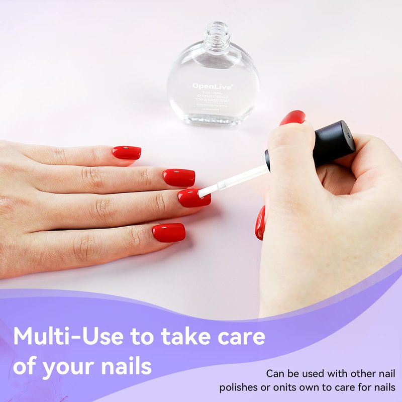 OpenLive Nail Strengthener | Quick-Dry Repair Polish for Damaged Nails - Long-Lasting Shine, 16.5ml