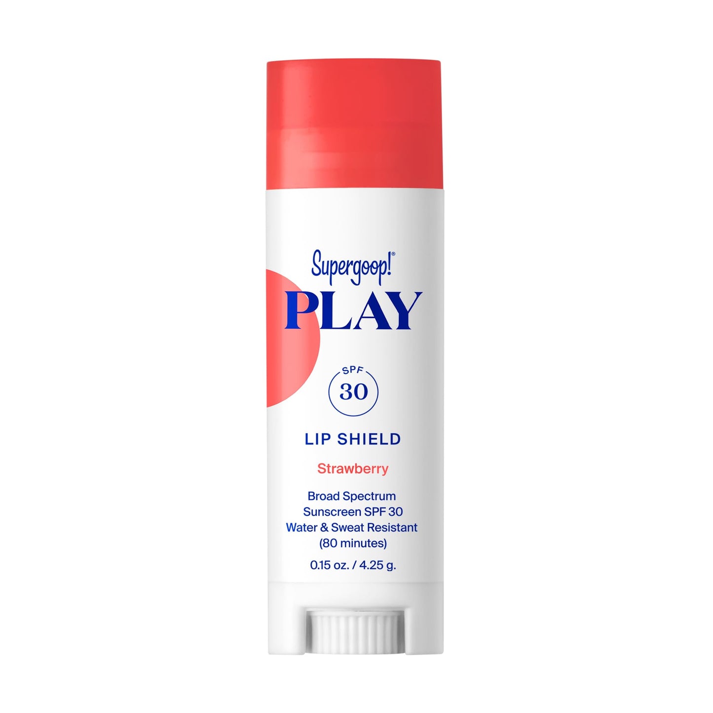 Supergoop! PLAY Lip Shield SPF 30 Strawberry - Hydrating SPF Lip Balm - Moisturizing Treatment for Dry Cracked Lips - Broad Spectrum UV Protection