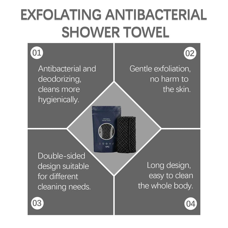HCMISLZOSJ 2026 New Model,Exfoliating Shower Towel,2-in-1 Exfoliating Towel, Premium Scrub Wash Cloth for Body Face, Body Scrubber with 2 Sides for All Skin Types
