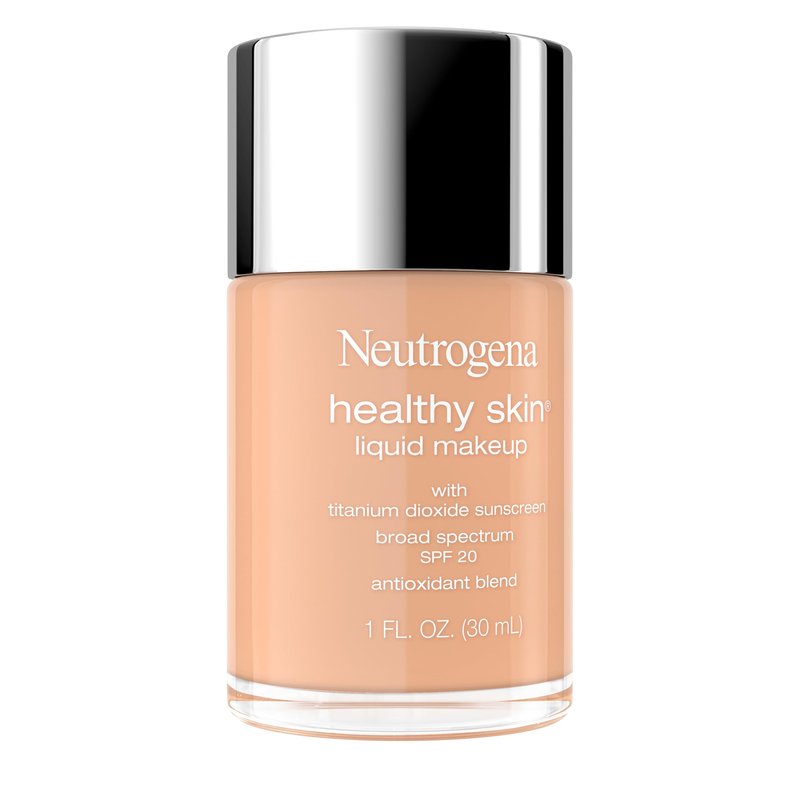 Neutrogena Healthy Skin Liquid Foundation Makeup with Broad Spectrum SPF 20 Sunscreen, Lightweight, Medium Coverage Makeup with Sunscreen and Pro-Vitamin B5, Natural Ivory 20, 1 fl. oz