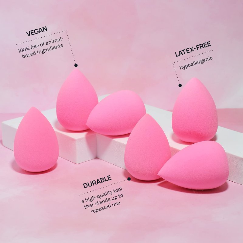 Makeup Sponge Set - Latex-Free High-Definition Blenders for Powder, Cream & Liquid | Set of 6 Super Soft Beauty Tools