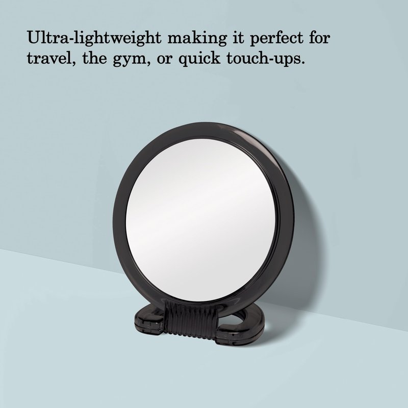 Diane Hand Mirror – Double-Sided 1X and 3X Magnification, Lightweight Portable Handheld Mirror with Handle, Ideal for Makeup, Shaving, & Everyday Beauty, Compact Size for Travel & Gym – 6" Diameter