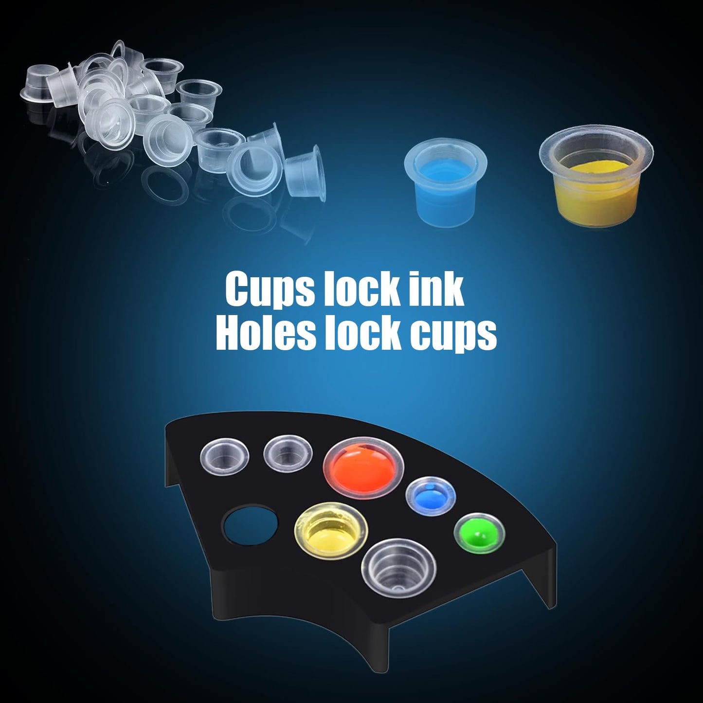 Tattoo Ink Caps Cups Holder - MIUXIA 402Pcs Mixed Size Tattoo Ink Cups Caps Small Mediun Large Tattoo Pigment Caps Cups with Wide Cup Edge Tattoo Ink Set Tattoo Supplies