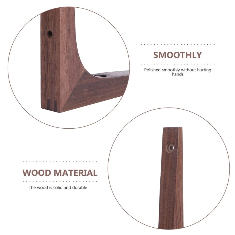 Scicalife Wooden Shelf Bracket 8In – Heavy Duty Floating Support Rustic Walnut Colour – for Wall Mounted Shelves Coffee Bar Bookshelf Decor for Solid Wood Oak Teak Shelves