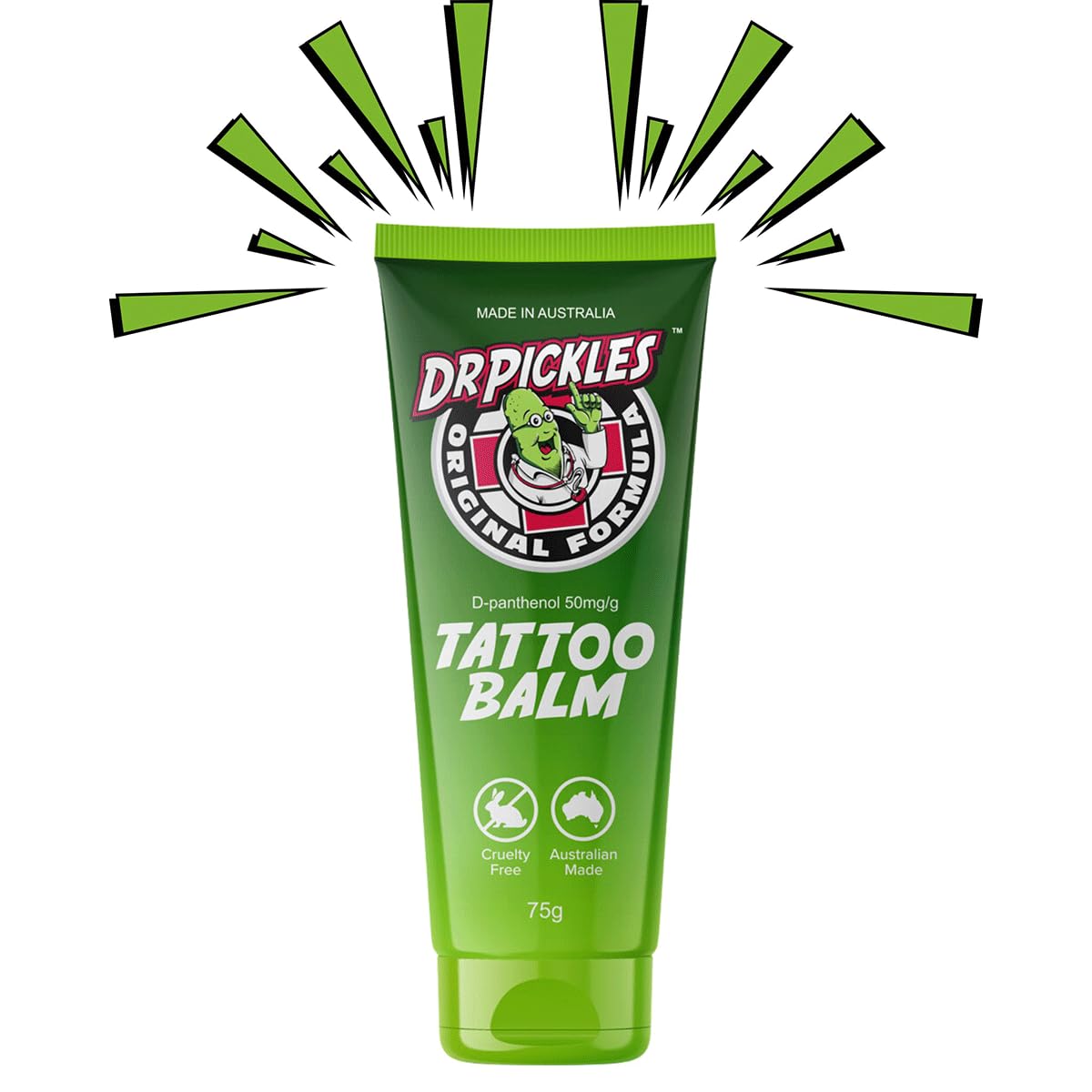Dr Pickles Tattoo Balm 2.65 oz / 75g – Original Formula Tattoo Aftercare Ointment – Heals, Protects & Revives Ink – Pawpaw Balm with D-Panthenol – Natural Moisturizer for New & Existing Tattoos