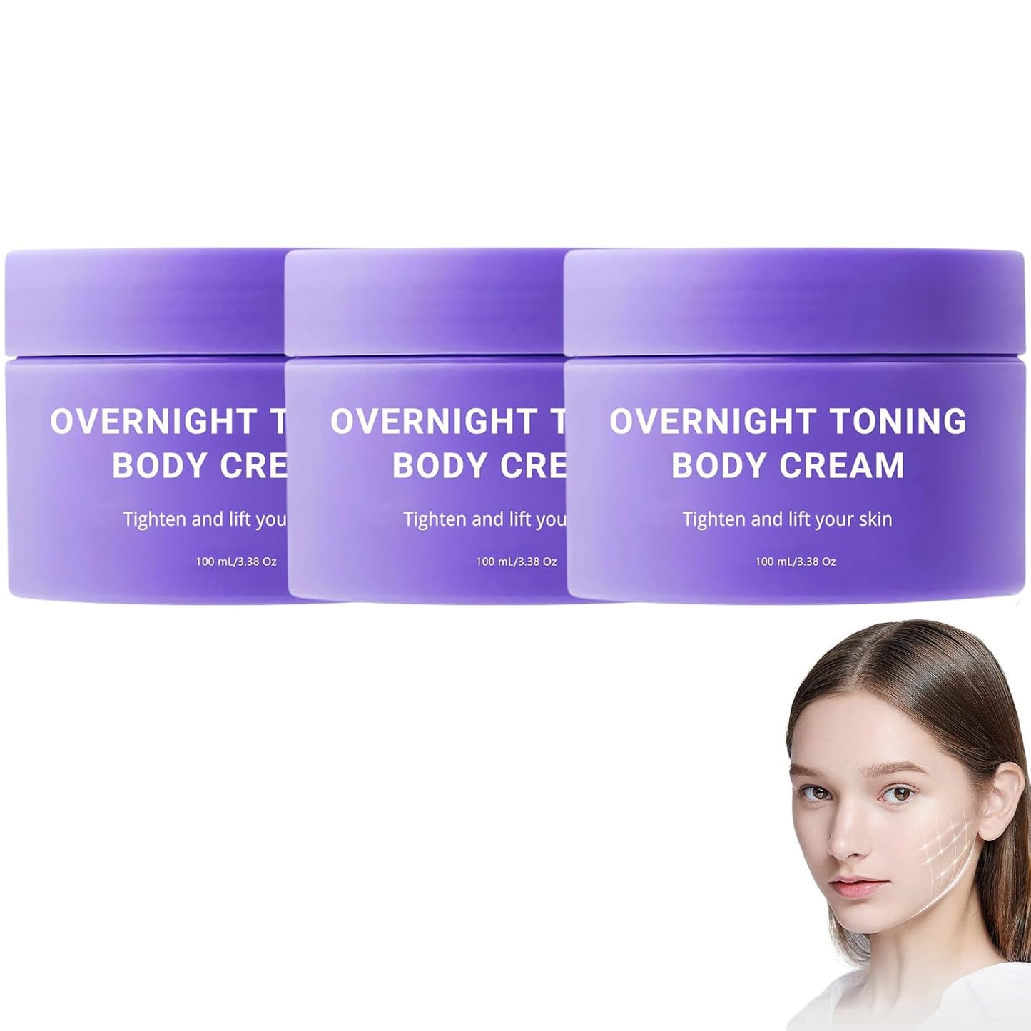 Skiennix Overnight Toning Whip - Instant Skin Tightening Cream for Body | Firming & Natural (3PC)