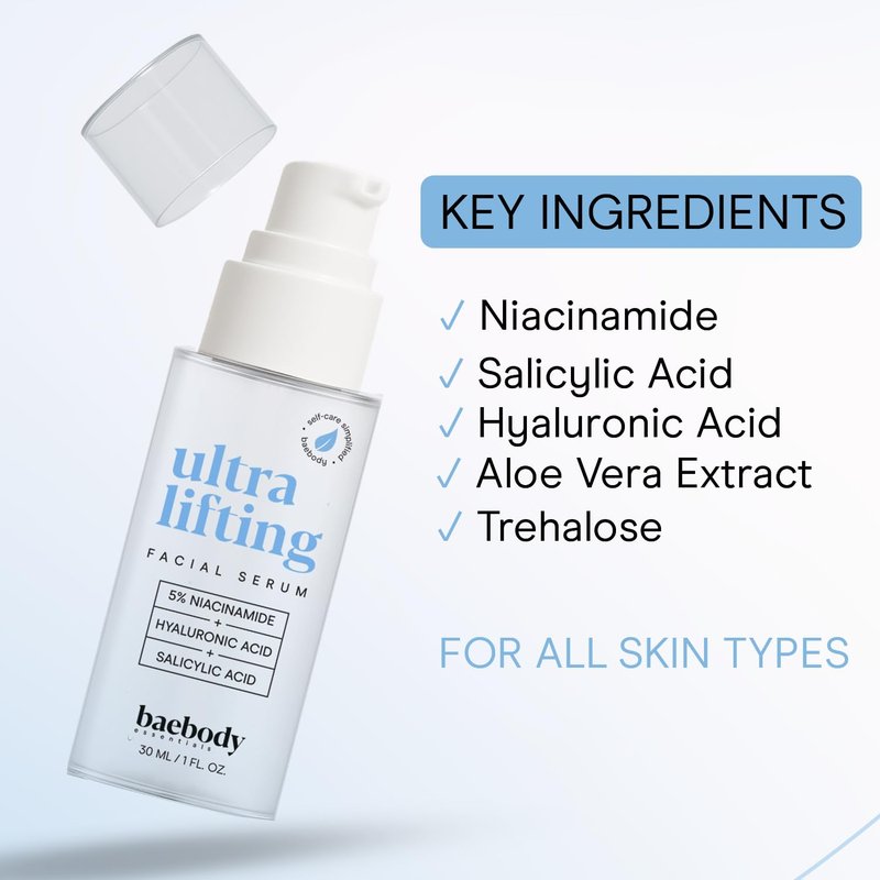 Baebody Niacinamide Serum with Peptides - Gentle Formula for All Skin Types, 30 mL