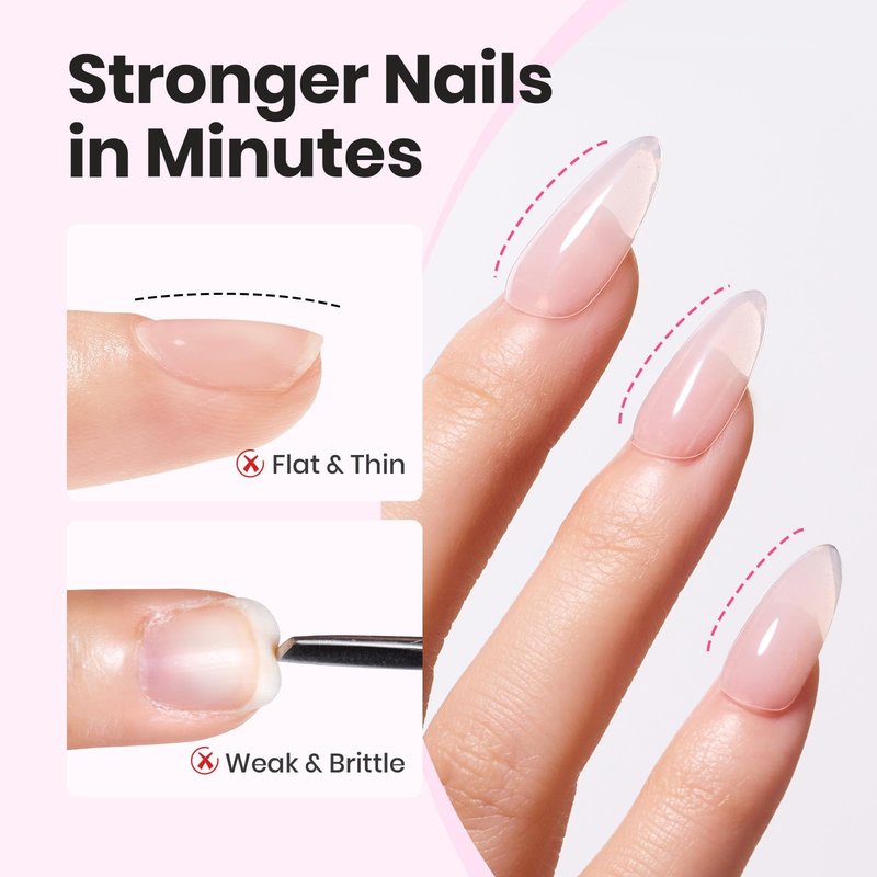 Beetles Builder Gel for Nails HEMA & TPO FREE-2 Colors Clear & Jelly Nude Building Gel with Nail Brush,Strengthening Nails Building Apex & Extension for Beginner DIY UV Nail Salon at Home,Peach Skin
