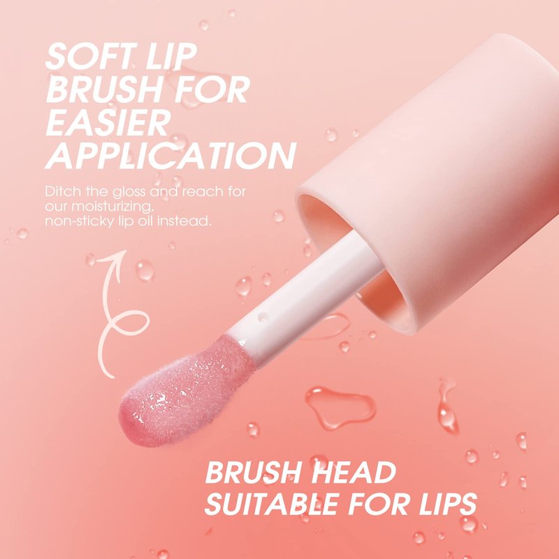 Mrettick Plumping Lip Oil 4 Packs Hydrating Lip Glow Oil Fruit Extract Lip Gloss Moisturizing Lip Balm and Tinting for Dry Lips