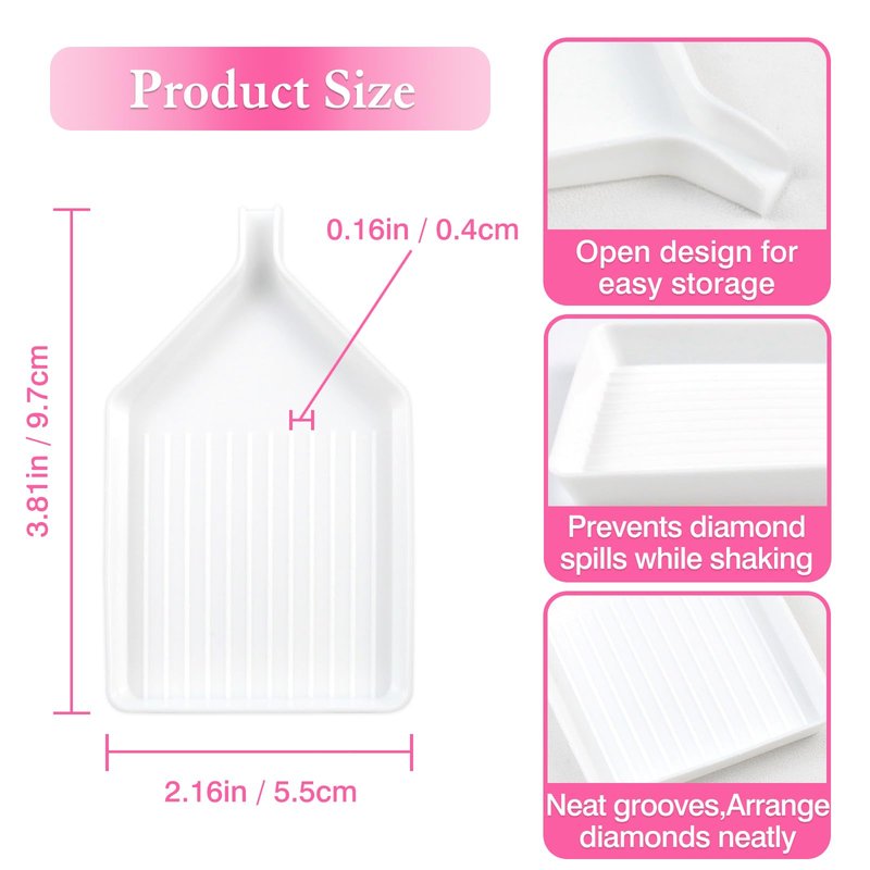 6 PCS Plastic Diamond Painting Bead Sorting Trays – Durable Craft Accessories for DIY Diamond Art, Nail Art & Phone Decoration
