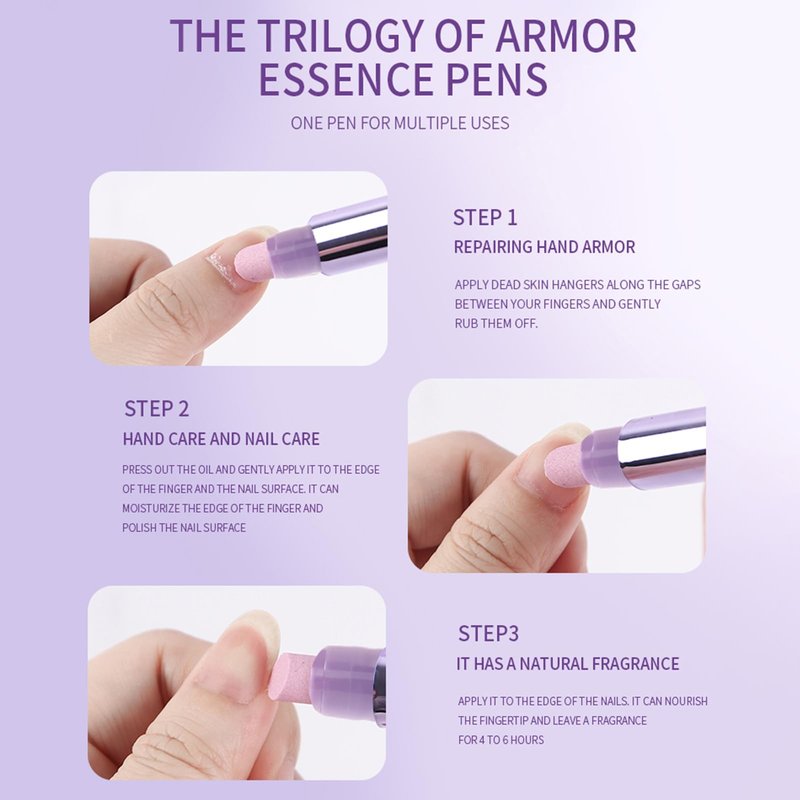 Ceramic Cuticle Oil Pusher Pen: 3-in-1 Nail Cuticle Remover Oil Pen With Tools - Nail Care Oil Cuticle Pusher with Ceramic Tip for Hangnails & Dry & Damaged Nail