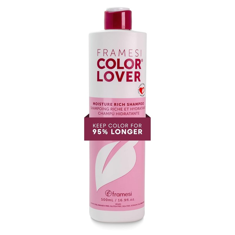 Framesi Color Lover Moisture Rich Shampoo - Hydrating Sulfate-Free Shampoo for Color Treated Hair | 16.9 Fl Oz