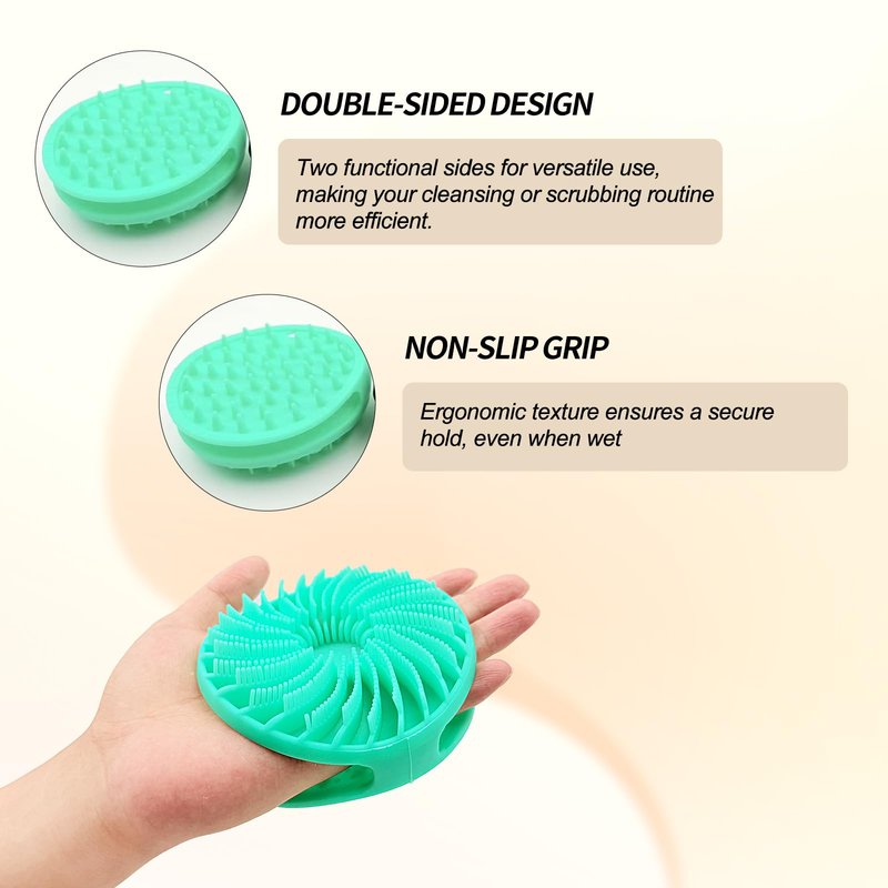 NITOTECA 3-Pack Silicone Body Scrubber – Exfoliating Shower Brush for Sensitive Skin, Soft & Durable Body Scrubber for Gentle Cleansing and Relaxing Massage (Black + Teal + Purple)