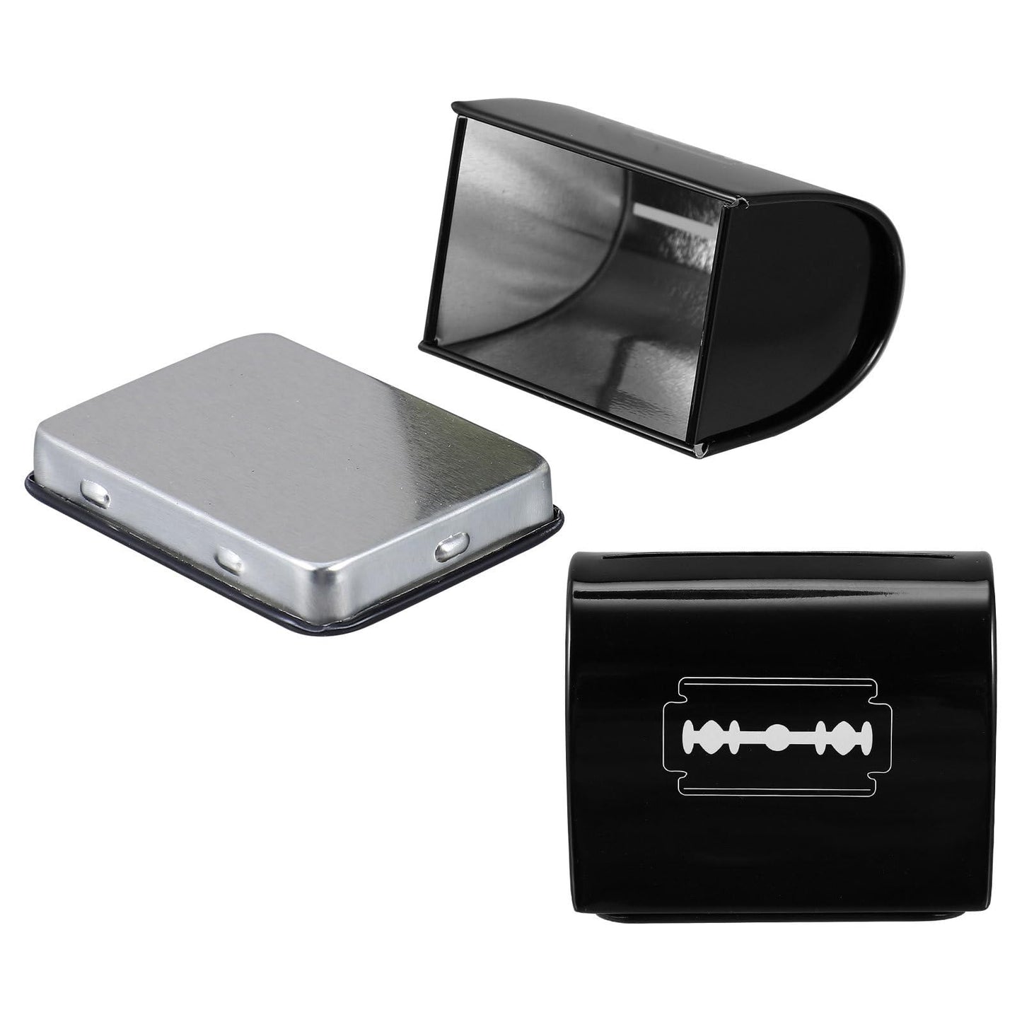 Uonlytech 2pcs Blade Storage Box Blades Dispenser Case Safe Storage Bank for Blades Safety Disposable Razors for Men Blades Disposal Collect Container Water Dispenser Household Travel Iron