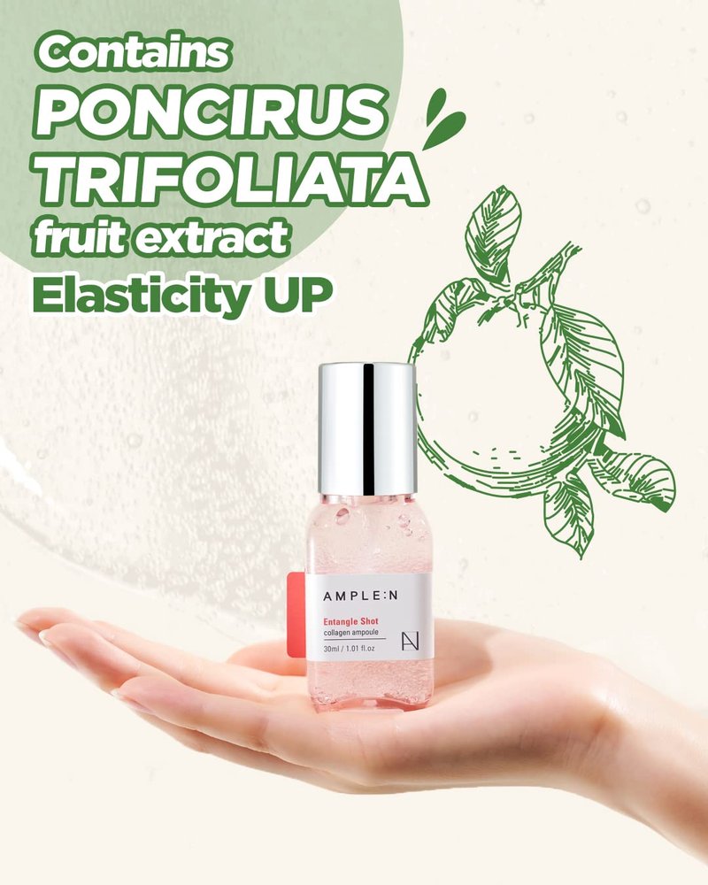 Entangle Shot Collagen Serum – Korean Anti Aging and Lifting Serum with 300DA Low Molecular Collagen – Elasticity & Moisture Plumping Care with Jelly-like Capsules to Restore Softness, 1.01 fl.oz.