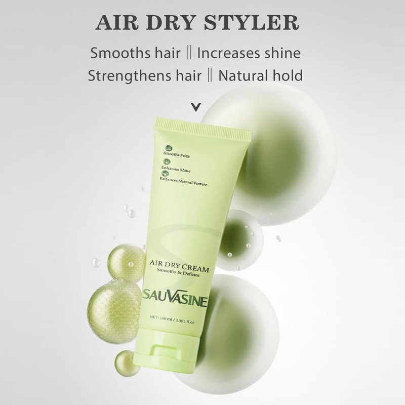 Lanthome Air Dry Cream for Hair – Frizz Control Hair Care Product –Weightless Styling Cream - Enhances Natural Texture Appearance, 12-Hours Smooth Finish – 3.38 oz（100mL）