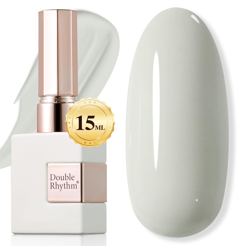 Light Gray Gel Polish - Double Rhythm 15ML Pure Sheer Soak Off | DIY Manicure for Women