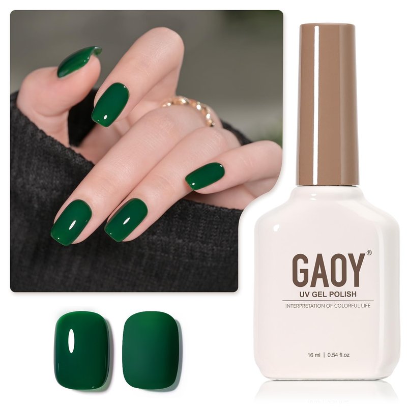 GAOY Green Gel Nail Polish - 16ml Soak Off Formula | UV Light Cure for DIY Nail Art - 2477 Emerald Green
