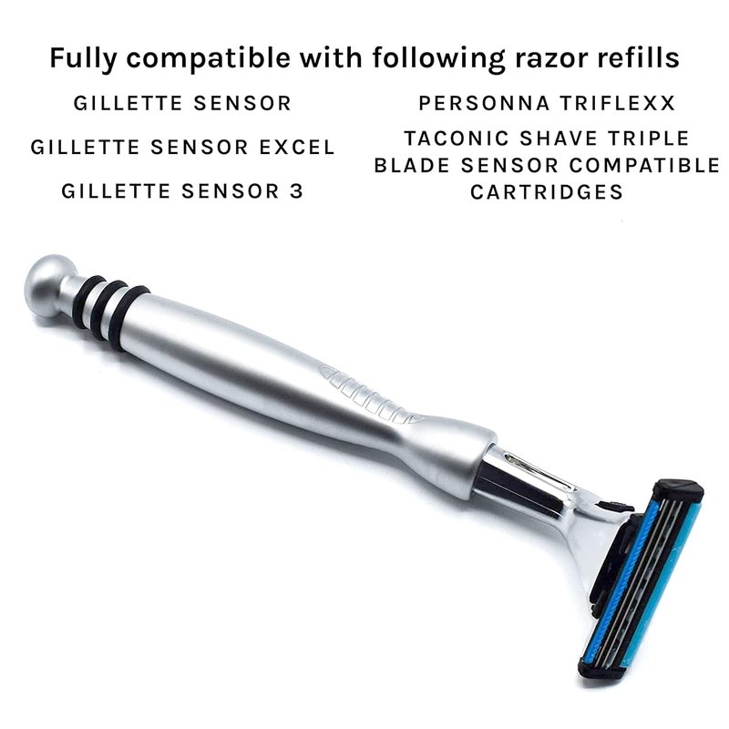 Gillette Sensor Compatible Triple Blade Razor - Heavyweight Pivot Head for Smooth, Close Shave | Includes 1 Preloaded Blade