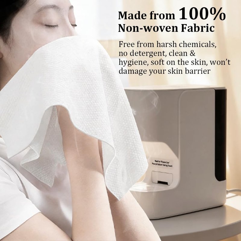 LiveFull Hot Face Towel Heater Machine, Towel Warmer, 55°C Constant Temperature, 20 Compressed Towels, Smart Voice Alerts, Auto Heating & Dispensing, White