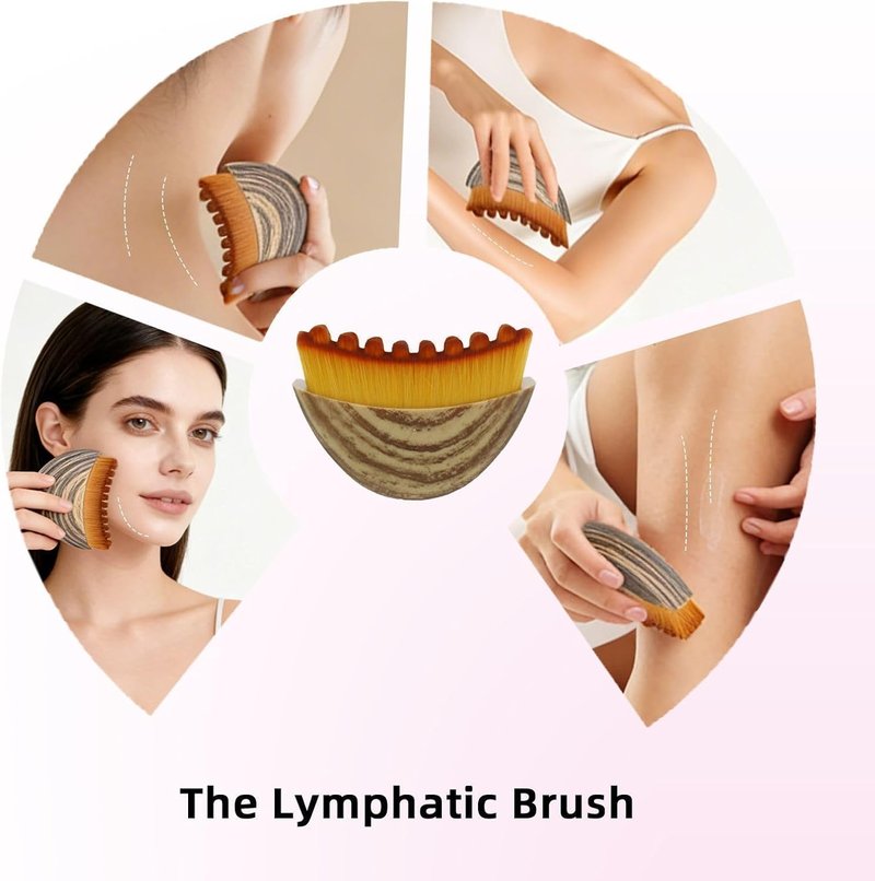 2026 Upgrade Lymphatic Face Brush, 2-in-1 Manual Massager for Lymphatic Drainage & Facial Cleansing, Contour Brush to Anti Puffiness, Sculpt Face & Enhance Absorption, with Durable Soft Bristles
