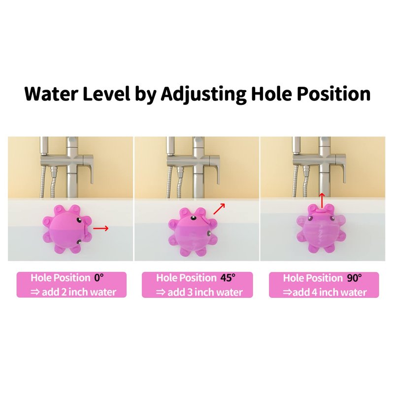 Bathtub Overflow Drain Cover - Tub Overflow Drain Cover, Soak Bath, Spa Accessories - Adds Inches of Water for Deeper Bath (Silicone, Hot Pink)