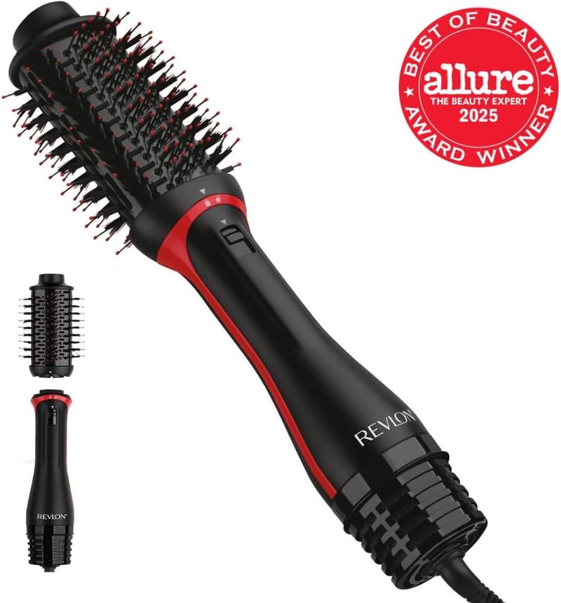 REVLON One Step Volumizer Plus Hair Dryer & Styler - Fast Salon-Style Blowouts, Travel-Friendly (Black)