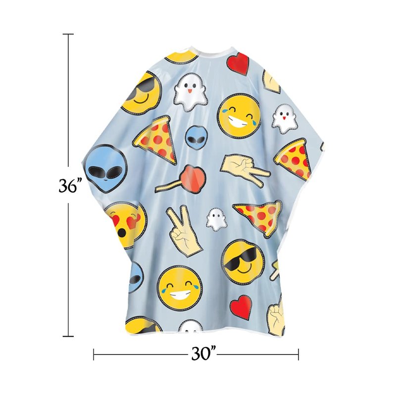Betty Dain Kids Shampoo Cape, Social Kids Print, Youthful Unisex Design, Perfect Size for Children, Waterproof, Stain Resistant Vinyl, Touch-and-close Fastener, 36 inches wide x 36 inches long