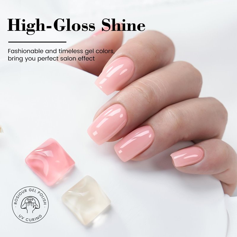 HEMA and TPO Free Sheer Nude Pink Gel Nail Polish - 18 ML Milky Pink Nail Polish Gel for Women Girls Gift, Long Lasting Neutral Jelly Clear Light Color Soak Off Cured for Home Nail Art Salon DIY
