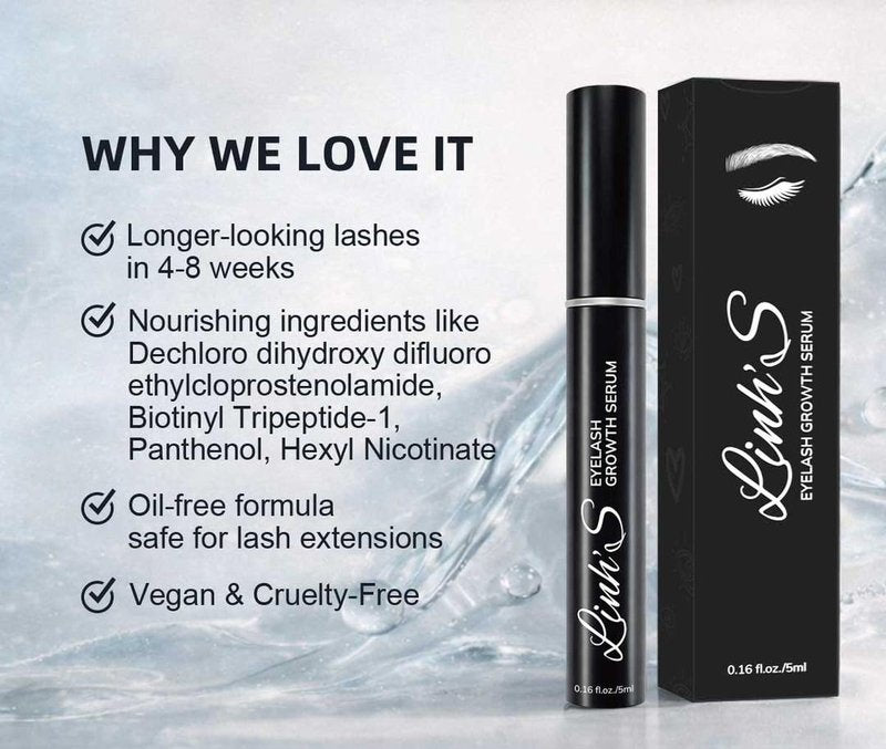 Eyelash Growth Serum - Biotin & Peptides for Longer, Fuller Lashes | Oil-Free, Vegan, 5ml