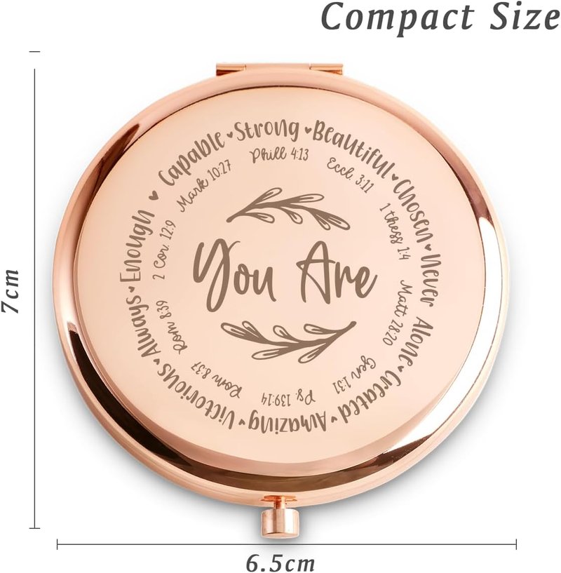 Inspirational Christian Gifts for Women - Personalized Spiritual Compact Mirror | Perfect for Birthdays, Graduations & More