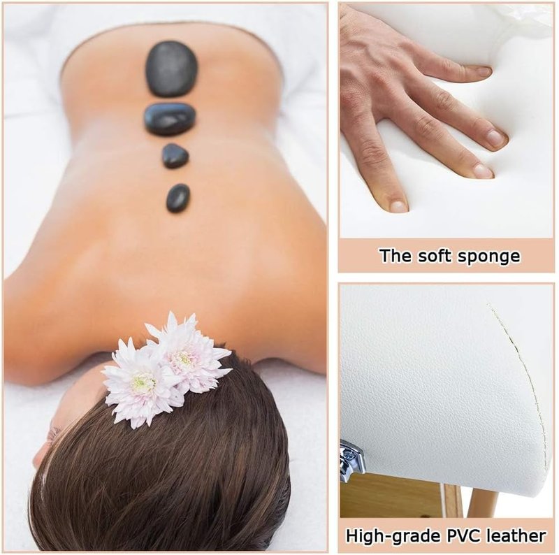Portable Massage Table - 24 Inch Wide Height Adjustable Spa Bed | Folding Design with Non-Woven Bag for Facial & Tattoo Care