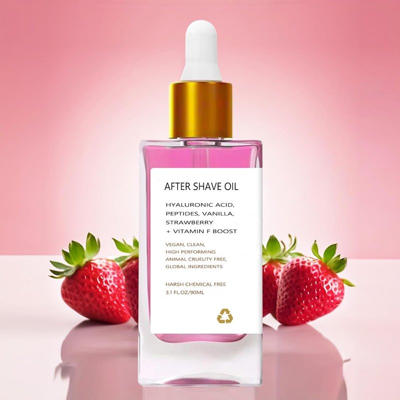 After Shave Oil for Women - Strawberry Vanilla Scent | Soothing Post-Shave Care for Smooth, Irritation-Free Skin