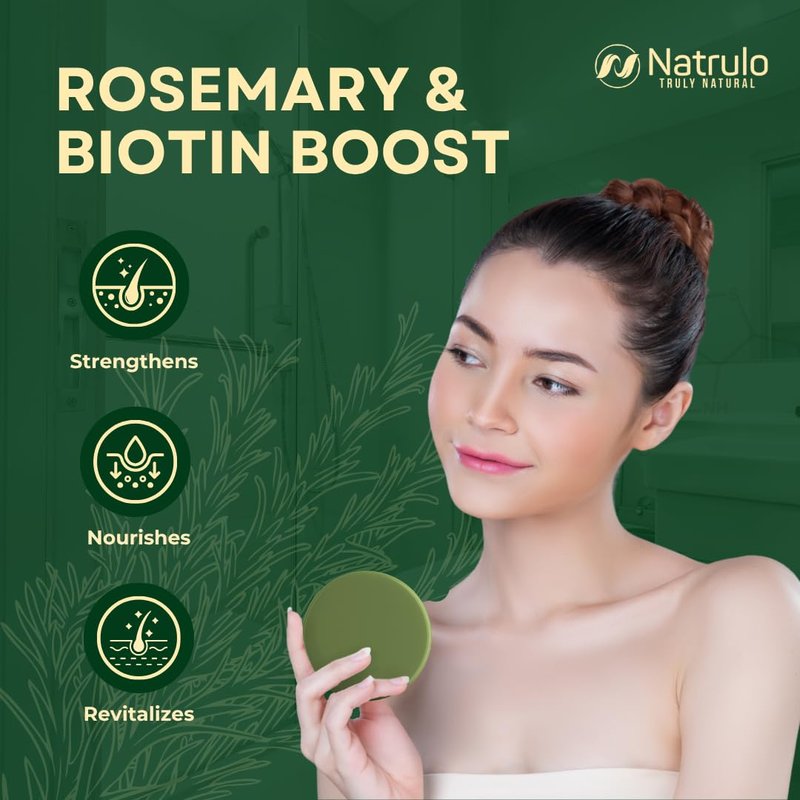 Rosemary Biotin Shampoo Bar – Hair Growth & Hair Thickening Shampoo for Women & Men – Solid Shampoo Bar for Thinning Hair, Deep Cleansing Scalp Care – Natural, Zero Plastic, Made in USA