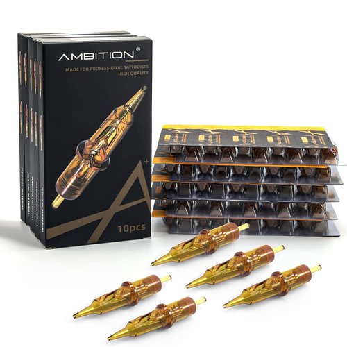 Ambition Glory Tattoo Cartridges #12 Standard 7RL Needles Disposable 50pcs 0.35mm 7 Round Liner for Rotary Tattoo Machine Supply
