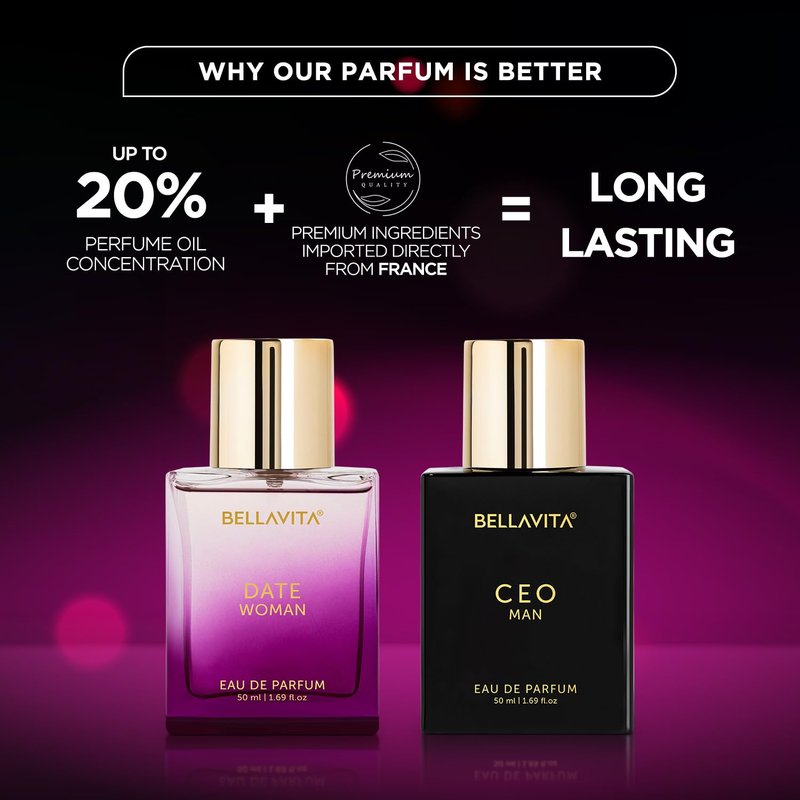 Luxury Eau De Parfum Gift Set for Men & Women - 2x50ml | Floral, Fruity, Woody Scent with Lemon & Lavender