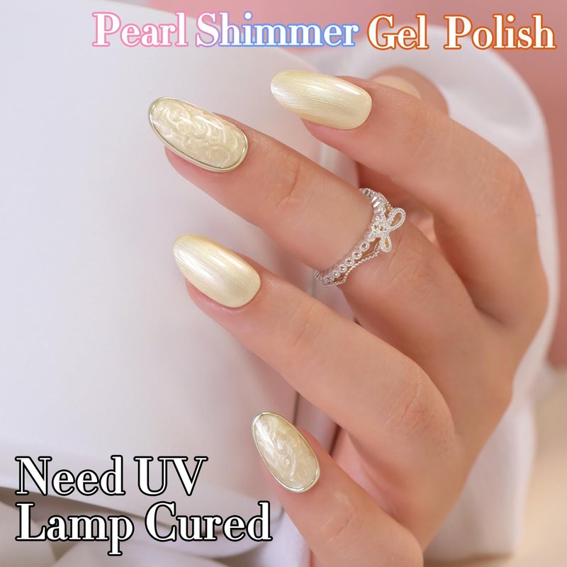 Double Rhythm 15ML Gel Nail Polish Pure Sheer Same Color Same Bottle Soak Off Gel Polish Art Manicure Salon DIY at Home for Women (Pearl Yellow-B1148)