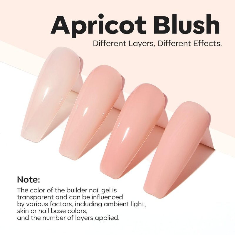 Modelones Builder Nail Gel - 8-in-One Sheer Nude Pink Rubber Base for Apex Building | LED Cured Strengthener