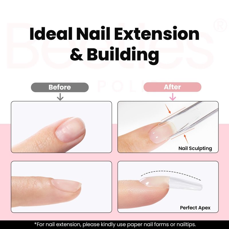 Beetles Hard Gel for Nails-Rose Dusk 1 oz 9 in 1 Nail Extension, Sculpting, High Hardness for Salon Professionals, Pink Builder Nail Gel, UV & LED Lamp Needed