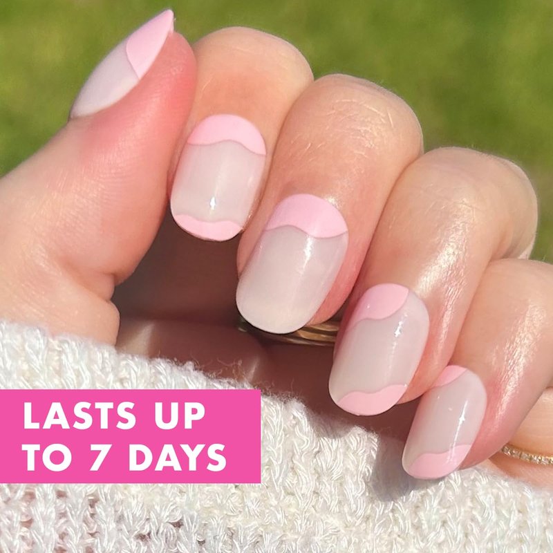 Olive & June Press-On Nails - Classic Super Stick | No Glue Needed | 32 Tabs in 16 Sizes | Non-Toxic, 7-Day Wear | Spring Flowers & Organic Swirl