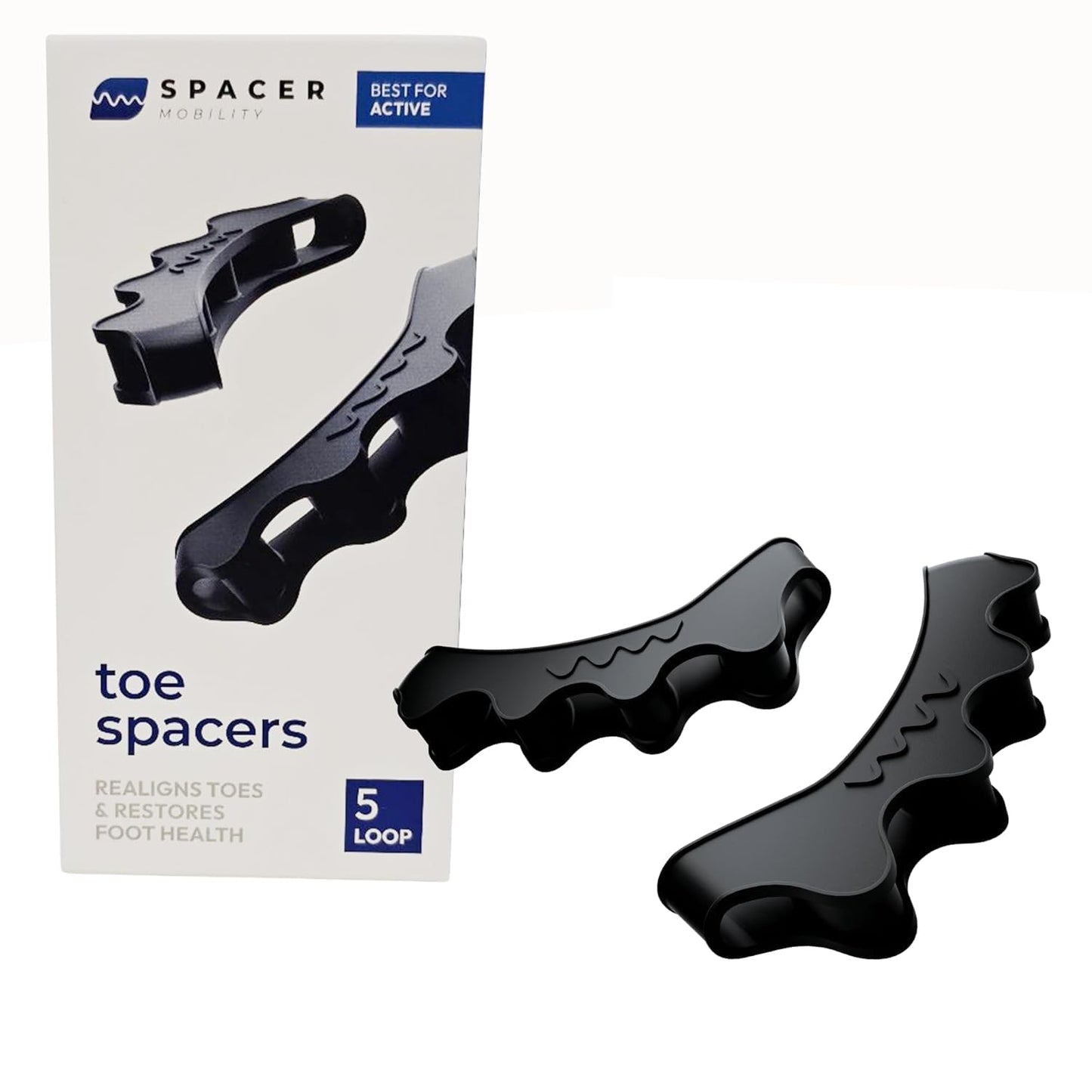 Toe Spacer - Unisex Therapeutic Foot Pain Relief for Bunions & Plantar Fasciitis | 5-Loop Design
