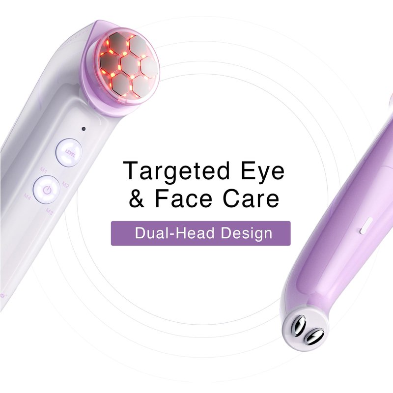 DermRays Multi-RF Microcurrent Device with 650nm Red Light, 4-in-1 Facial Toning Tool with Multi-Leading Tech for a Visibly Radiant & Youthful Appearance