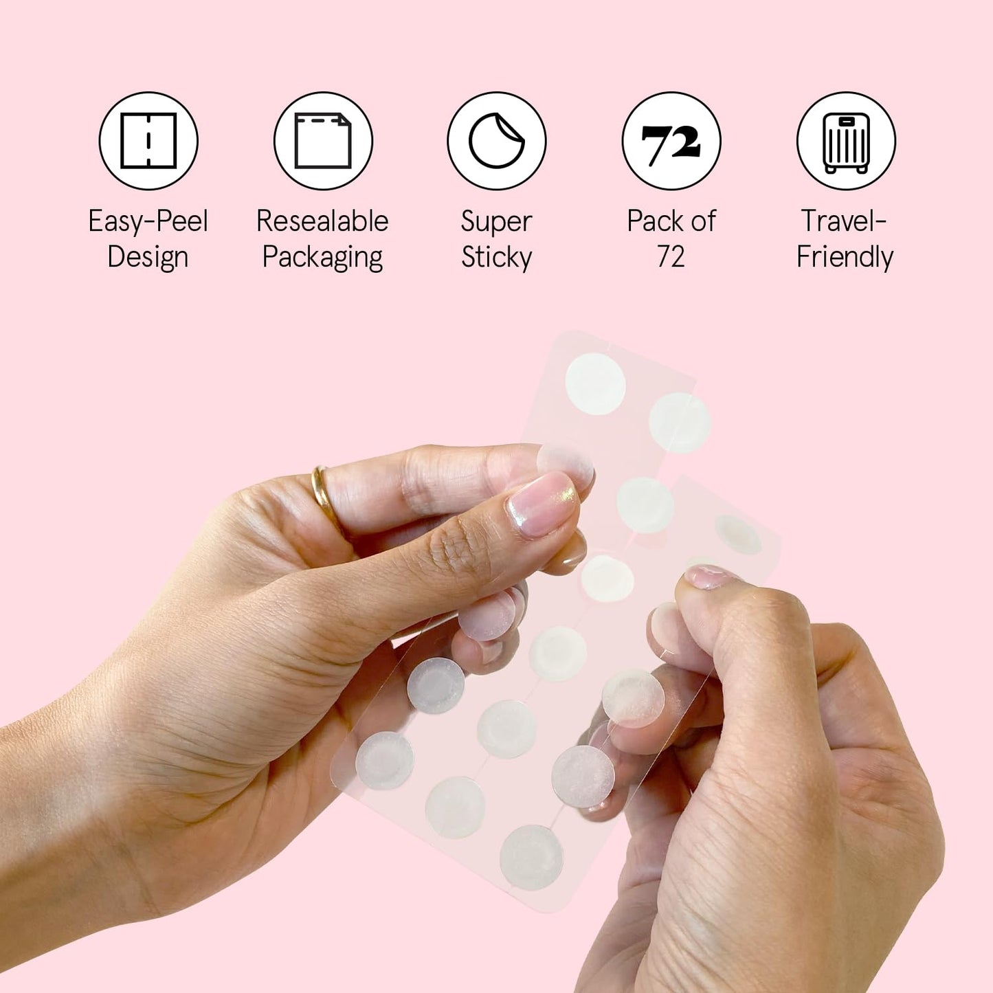grace & stella Award Winning Pore Strip Pimple Patches for Face - Hydrocolloid Acne Patches for Shrinking Zits, Whiteheads - Spot Stickers - Dermatologist-Tested, Vegan (Invisible, 72 Count)